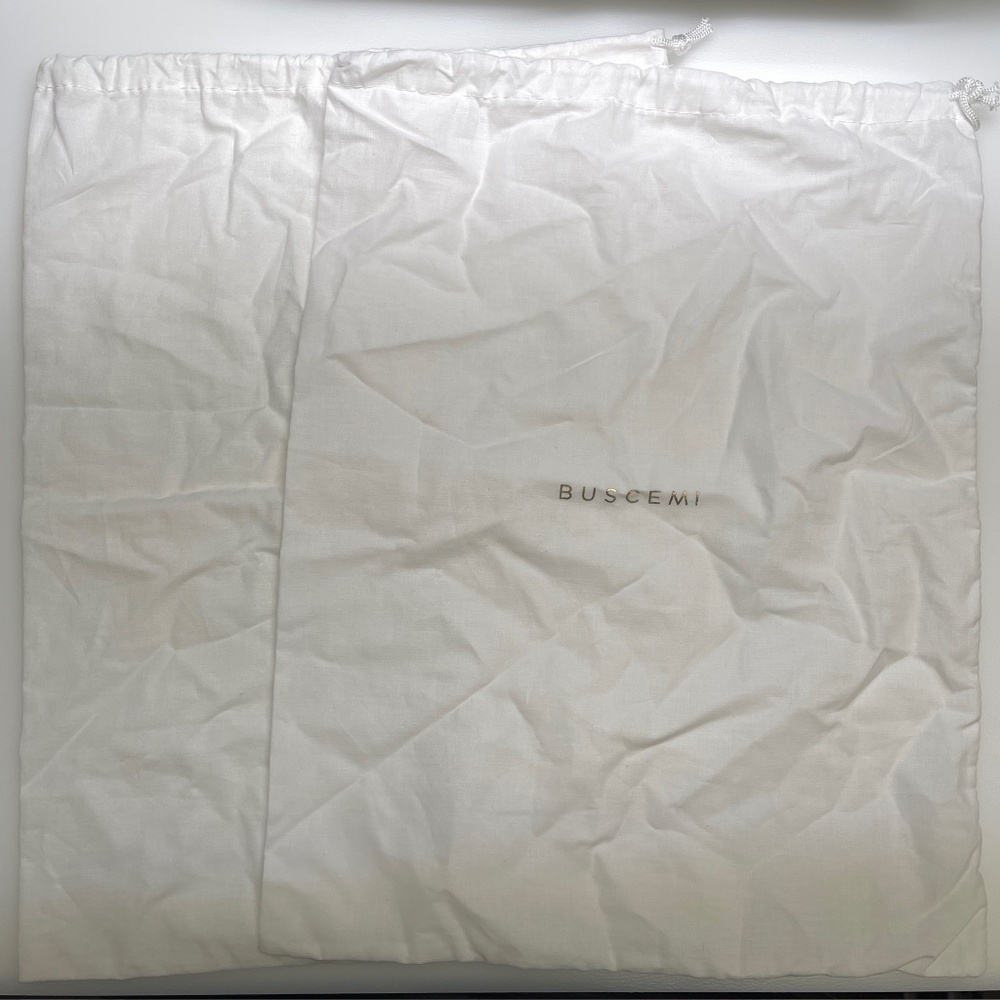 lot of 2 Buscemi White Gold Drawstring Dust Bag 29.5*39cm travel storage cloth